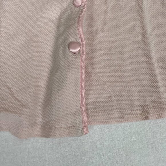 Vintage Victoria's Secret Smooth Satin Detail Night Crop Pale Pink Button Shirt - Picture 6 of 11